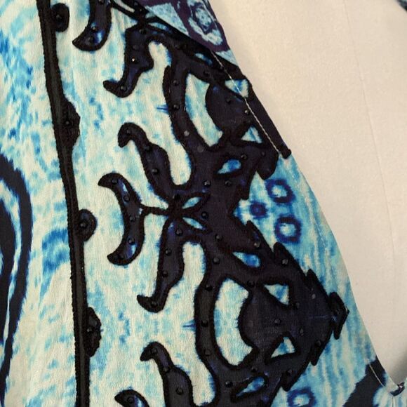 Blue Rococo Sand Blue Embellished Hooded Kaftan Size Small - Picture 10 of 15